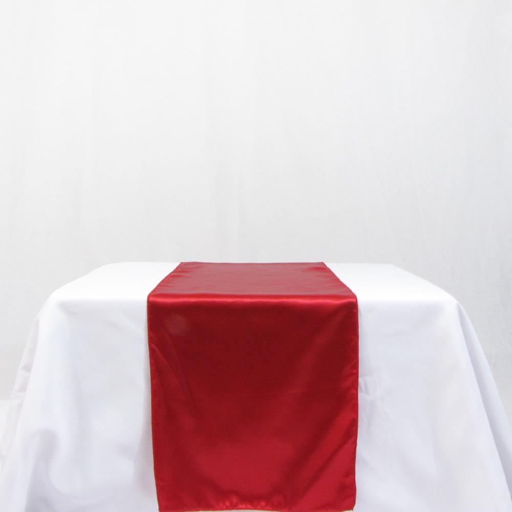 Red Satin Wedding Table Runner