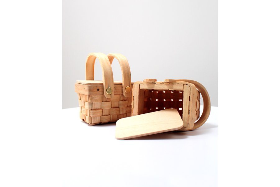 Miniature Woven Picnic Basket