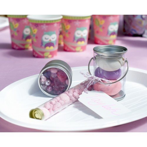 Clear Mini Paint Cans with lid & handle